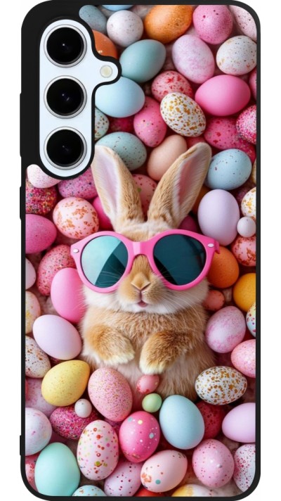 Coque Samsung Galaxy S24 FE - Silicone rigide noir Easter 2026 Rabbit fun