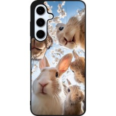 Coque Samsung Galaxy S24 FE - Silicone rigide noir Easter 2026 Rabbits