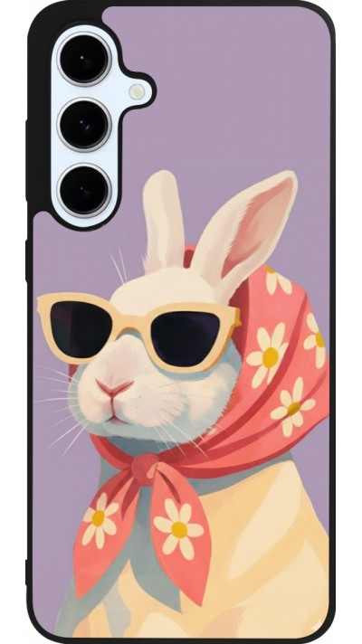 Coque Samsung Galaxy S24 FE - Silicone rigide noir Easter 2026 Rabbit with scarf