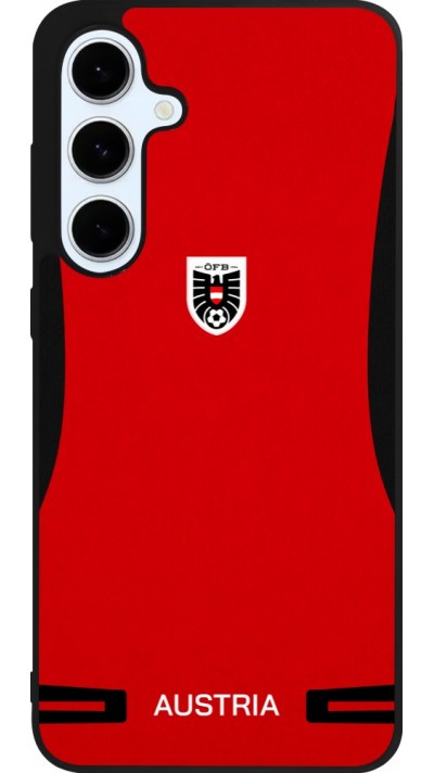 Coque Samsung Galaxy S24 FE - Silicone rigide noir Maillot de football Autriche 2026 personnalisable