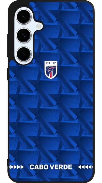 Coque Samsung Galaxy S24 FE - Silicone rigide noir Maillot de football Cap-Vert 2026 personnalisable