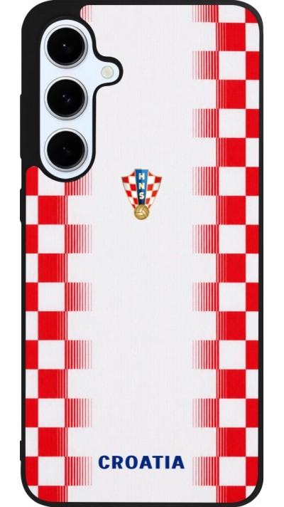 Coque Samsung Galaxy S24 FE - Silicone rigide noir Maillot de football Croatie 2026 personnalisable
