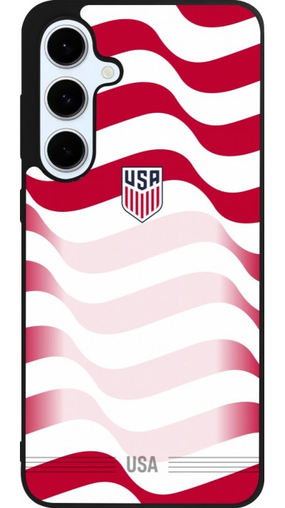 Coque Samsung Galaxy S24 FE - Silicone rigide noir Maillot de football E?tats Unis 2026 personnalisable