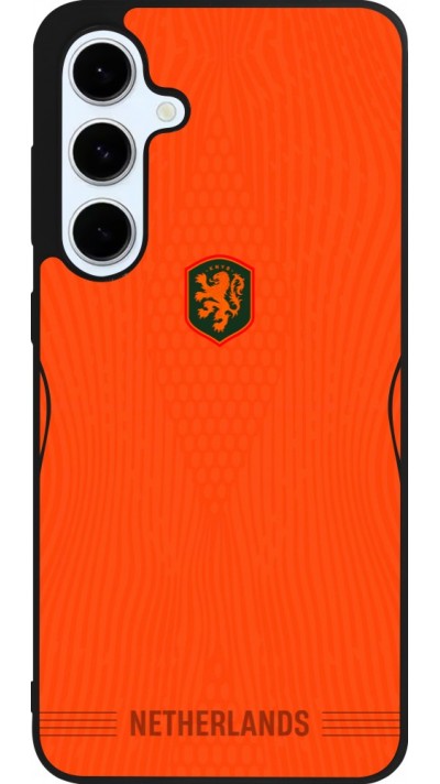 Coque Samsung Galaxy S24 FE - Silicone rigide noir Maillot de football Pays-Bas 2026 personnalisable