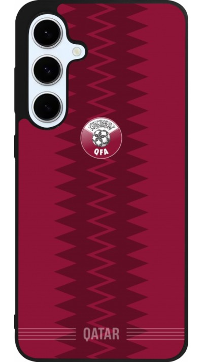 Coque Samsung Galaxy S24 FE - Silicone rigide noir Maillot de football Qatar 2026 personnalisable