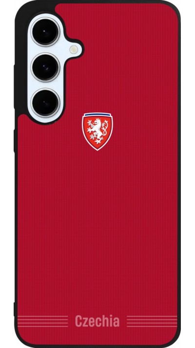 Coque Samsung Galaxy S24 FE - Silicone rigide noir Maillot de football Répuplique Tchèque 2026 personnalisable