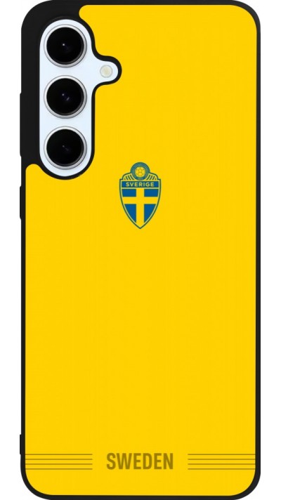 Coque Samsung Galaxy S24 FE - Silicone rigide noir Maillot de football Suède 2026 personnalisable