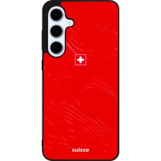 Coque Samsung Galaxy S24 FE - Silicone rigide noir Maillot de football Suisse 2026 personnalisable
