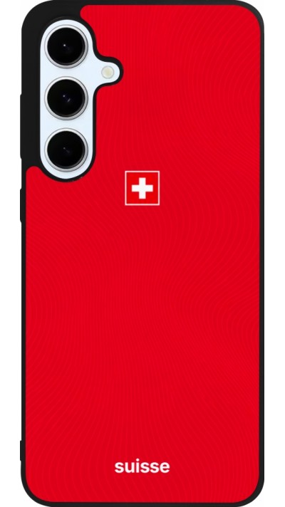 Coque Samsung Galaxy S24 FE - Silicone rigide noir Maillot de football Suisse 2026 personnalisable