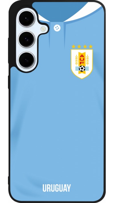 Coque Samsung Galaxy S24 FE - Silicone rigide noir Maillot de football Uruguay 2022 personnalisable Coque Samsung Galaxy S24 FE - Silicone rigide noir Maillot de football Uruguay 2022 personnalisable