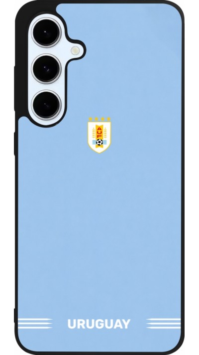 Coque Samsung Galaxy S24 FE - Silicone rigide noir Maillot de football Uruguay 2026 personnalisable
