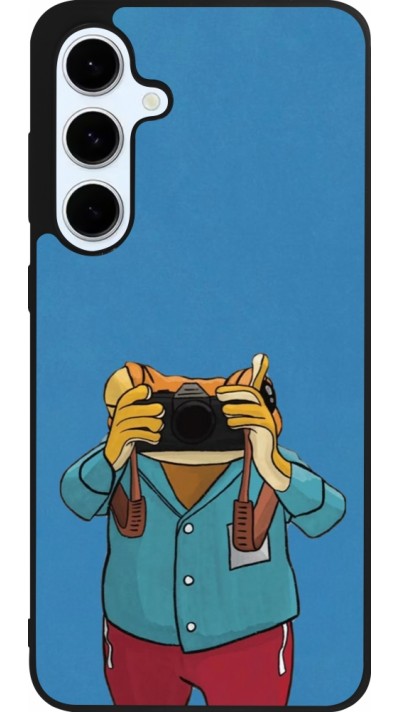 Coque Samsung Galaxy S24 FE - Silicone rigide noir Frog with camera DTMF