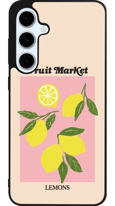 Coque Samsung Galaxy S24 FE - Silicone rigide noir Fruit market lemons 2026