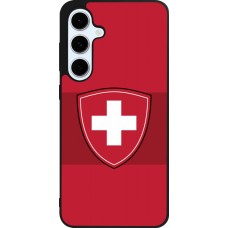 Coque Samsung Galaxy S24 FE - Silicone rigide noir Hockey World Championship Ecusson Suisse