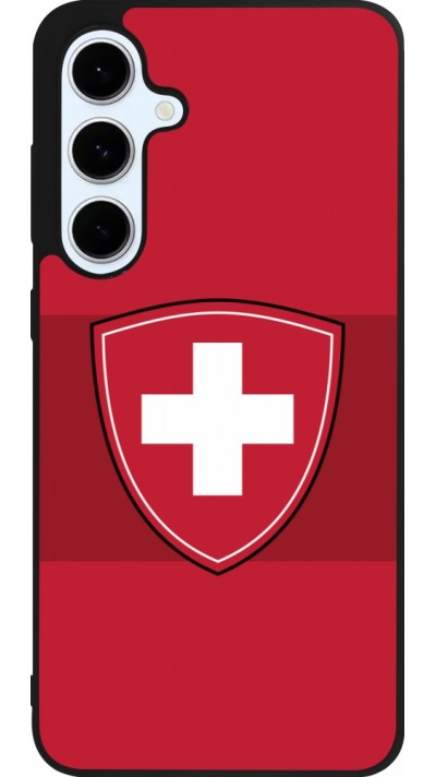 Coque Samsung Galaxy S24 FE - Silicone rigide noir Hockey World Championship Ecusson Suisse