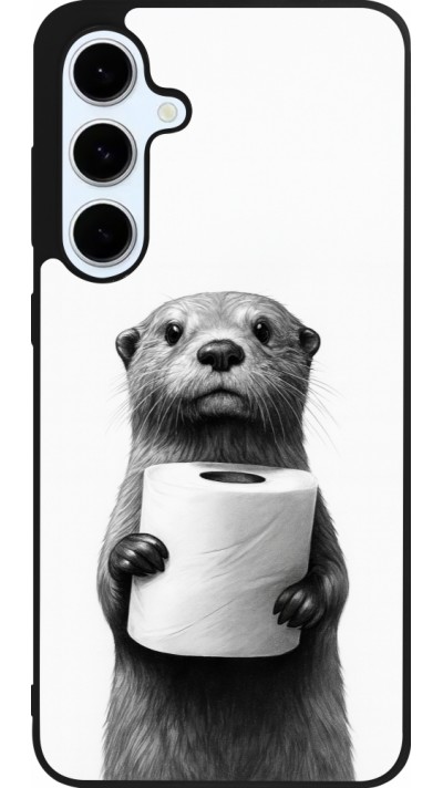 Samsung Galaxy S24 FE Case Hülle - Silikon schwarz Otter Toilettenpapier