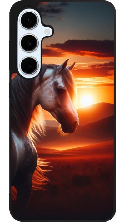 Coque Samsung Galaxy S24 FE - Silicone rigide noir Majestic Sunset Horse Coque Samsung Galaxy S24 FE - Silicone rigide noir Majestic Sunset Horse