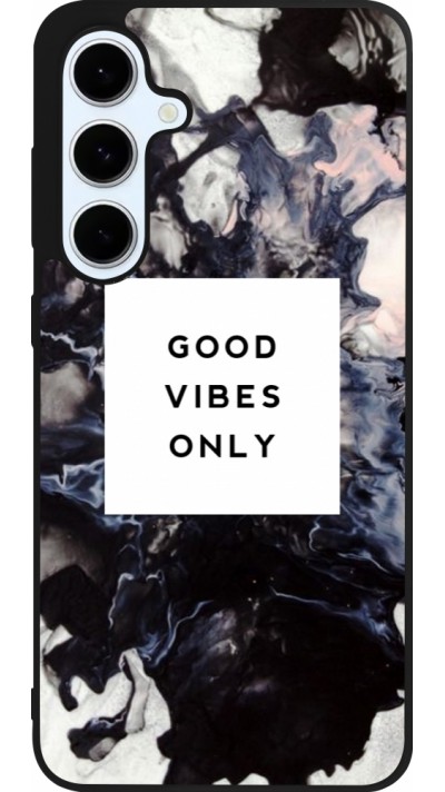 Coque Samsung Galaxy S24 FE - Silicone rigide noir Marble Good Vibes Only Coque Samsung Galaxy S24 FE - Silicone rigide noir Marble Good Vibes Only