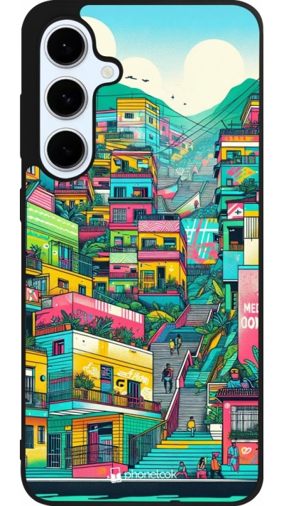 Coque Samsung Galaxy S24 FE - Silicone rigide noir Medellin Comuna 13 Art Coque Samsung Galaxy S24 FE - Silicone rigide noir Medellin Comuna 13 Art