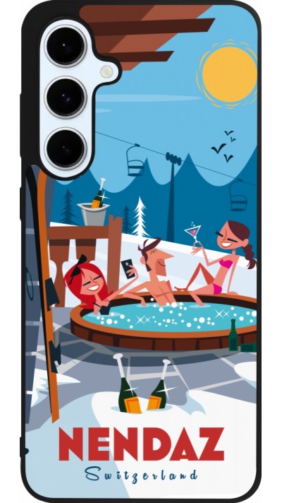Coque Samsung Galaxy S24 FE - Silicone rigide noir Nendaz Mountain Jacuzzi Coque Samsung Galaxy S24 FE - Silicone rigide noir Nendaz Mountain Jacuzzi