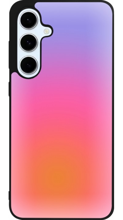 Coque Samsung Galaxy S24 FE - Silicone rigide noir Orange Pink Blue Gradient Coque Samsung Galaxy S24 FE - Silicone rigide noir Orange Pink Blue Gradient