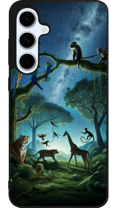 Coque Samsung Galaxy S24 FE - Silicone rigide noir Paradis des animaux exotiques Coque Samsung Galaxy S24 FE - Silicone rigide noir Paradis des animaux exotiques