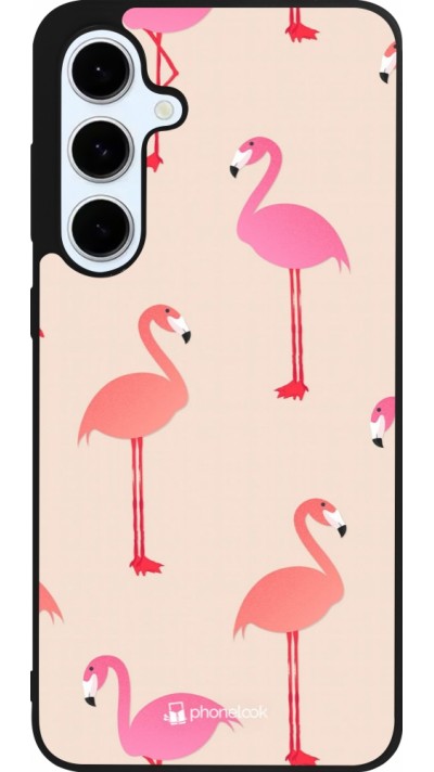 Coque Samsung Galaxy S24 FE - Silicone rigide noir Pink Flamingos Pattern Coque Samsung Galaxy S24 FE - Silicone rigide noir Pink Flamingos Pattern
