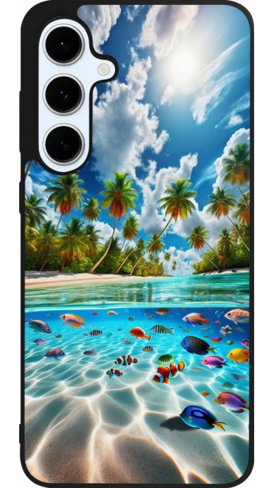 Coque Samsung Galaxy S24 FE - Silicone rigide noir Plage Paradis