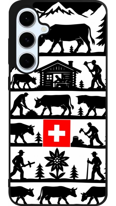 Coque Samsung Galaxy S24 FE - Silicone rigide noir Poya Suisse 1