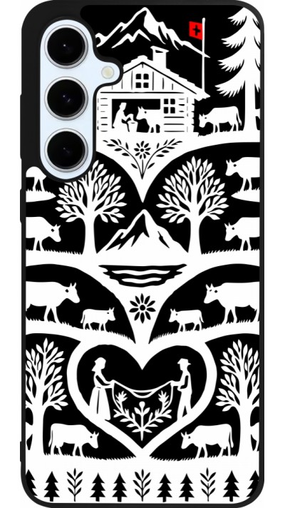 Coque Samsung Galaxy S24 FE - Silicone rigide noir Poya Suisse 2 noir Coque Samsung Galaxy S24 FE - Silicone rigide noir Poya Suisse 2 noir