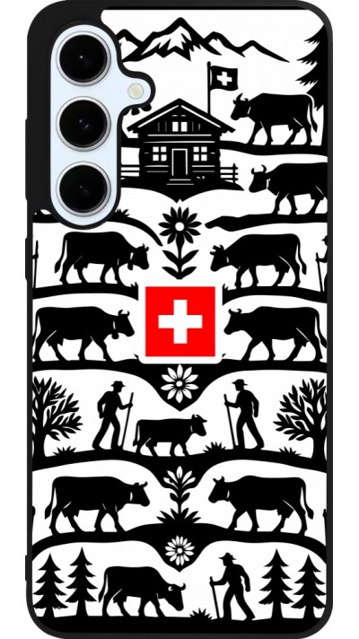 Coque Samsung Galaxy S24 FE - Silicone rigide noir Poya Suisse 3