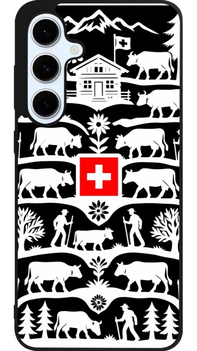 Coque Samsung Galaxy S24 FE - Silicone rigide noir Poya Suisse 3 noir Coque Samsung Galaxy S24 FE - Silicone rigide noir Poya Suisse 3 noir
