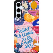 Coque Samsung Galaxy S24 FE - Silicone rigide noir Preppy Today is Going to be a good day