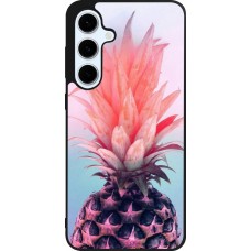 Coque Samsung Galaxy S24 FE - Silicone rigide noir Purple Pink Pineapple