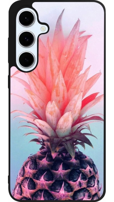 Coque Samsung Galaxy S24 FE - Silicone rigide noir Purple Pink Pineapple Coque Samsung Galaxy S24 FE - Silicone rigide noir Purple Pink Pineapple