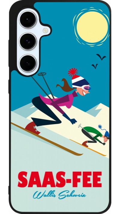 Coque Samsung Galaxy S24 FE - Silicone rigide noir Saas-Fee Ski Downhill Coque Samsung Galaxy S24 FE - Silicone rigide noir Saas-Fee Ski Downhill