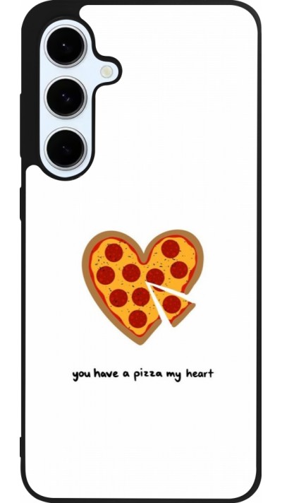 Coque Samsung Galaxy S24 FE - Silicone rigide noir Saint Valentines Day 26 You have my pizza heart