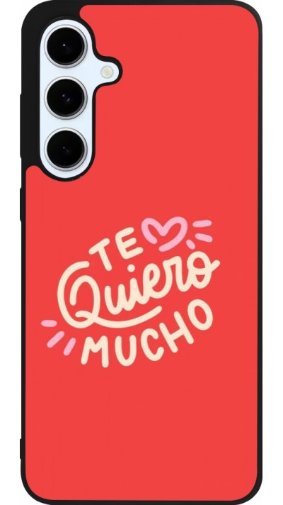 Coque Samsung Galaxy S24 FE - Silicone rigide noir Saint Valentines Day 26 Te quiero mucho
