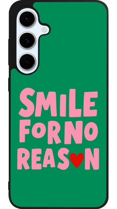 Coque Samsung Galaxy S24 FE - Silicone rigide noir Smile for no reason 2026