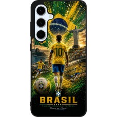 Coque Samsung Galaxy S24 FE - Silicone rigide noir Football Brésil splash 2026