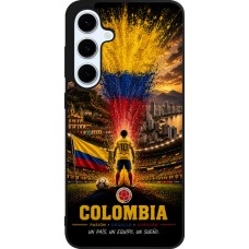 Coque Samsung Galaxy S24 FE - Silicone rigide noir Football Colombie splash 2026