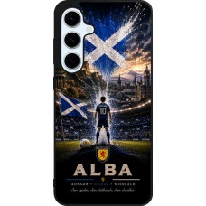 Coque Samsung Galaxy S24 FE - Silicone rigide noir Football Écosse splash 2026