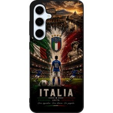 Coque Samsung Galaxy S24 FE - Silicone rigide noir Football Italie splash 2026