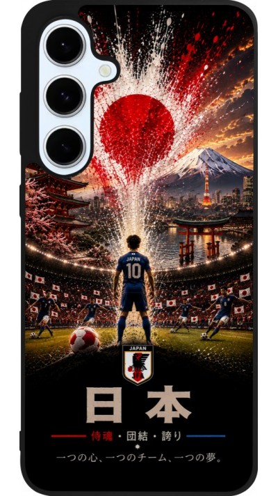 Coque Samsung Galaxy S24 FE - Silicone rigide noir Football Japon splash 2026
