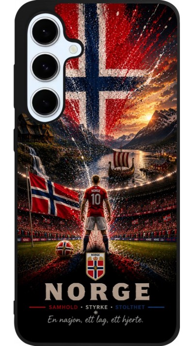Coque Samsung Galaxy S24 FE - Silicone rigide noir Football Norvège splash 2026
