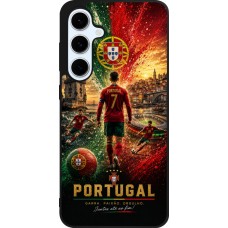 Coque Samsung Galaxy S24 FE - Silicone rigide noir Football Portugal splash 2026