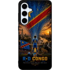 Coque Samsung Galaxy S24 FE - Silicone rigide noir Football République démocratique du Congo splash 2026