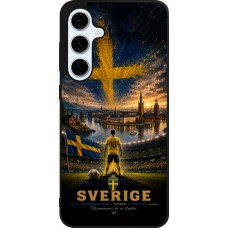 Coque Samsung Galaxy S24 FE - Silicone rigide noir Football Suède splash 2026