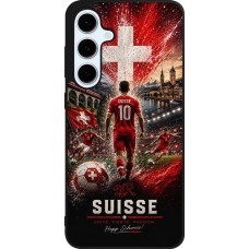 Coque Samsung Galaxy S24 FE - Silicone rigide noir Football Suisse splash 2026