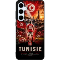 Coque Samsung Galaxy S24 FE - Silicone rigide noir Football Tunisie splash 2026